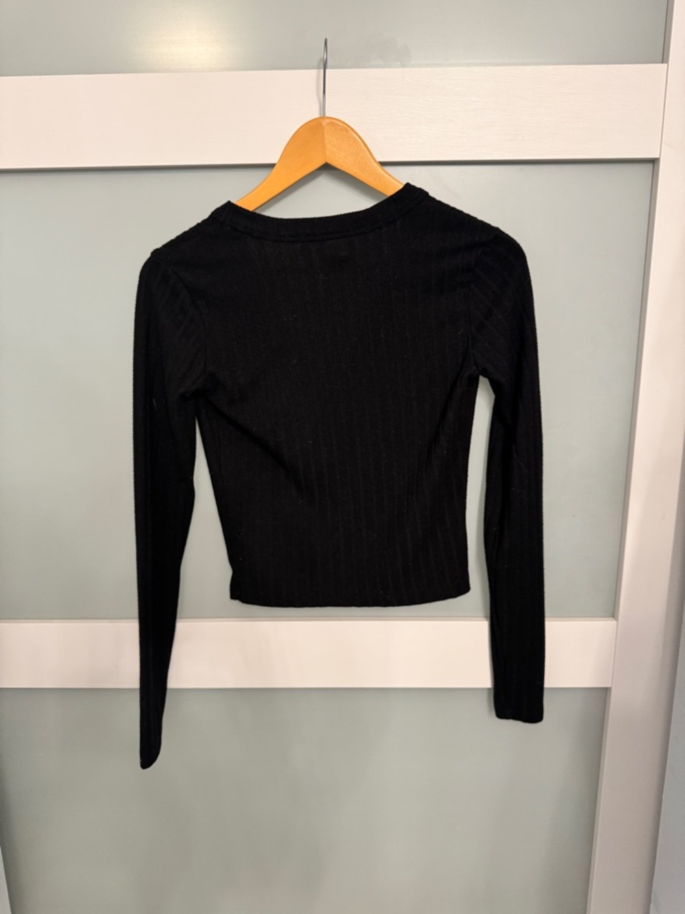 Universal Thread Ribbed V-Neck Cardigan - Black - Picture 3 of 5